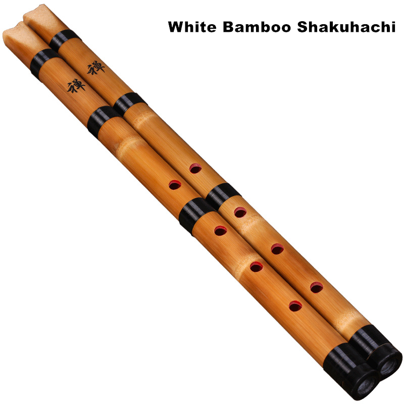 Musical Instrument Lute - Shakuhachi Chiba di bambù bianco naturale