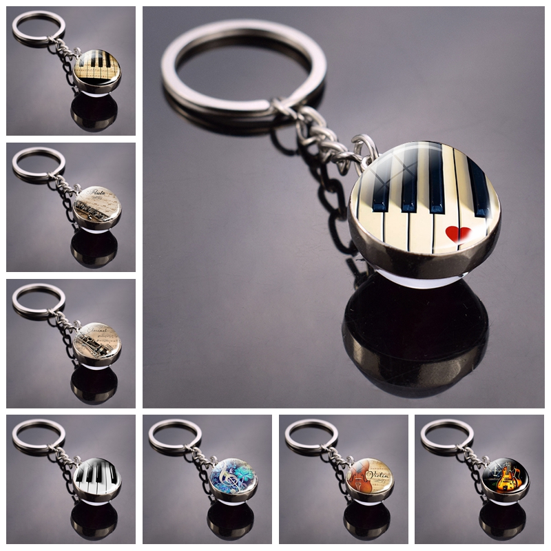 Musical Instrument Glass - Portachiavi per pianoforte Strumenti musicali Cleft
