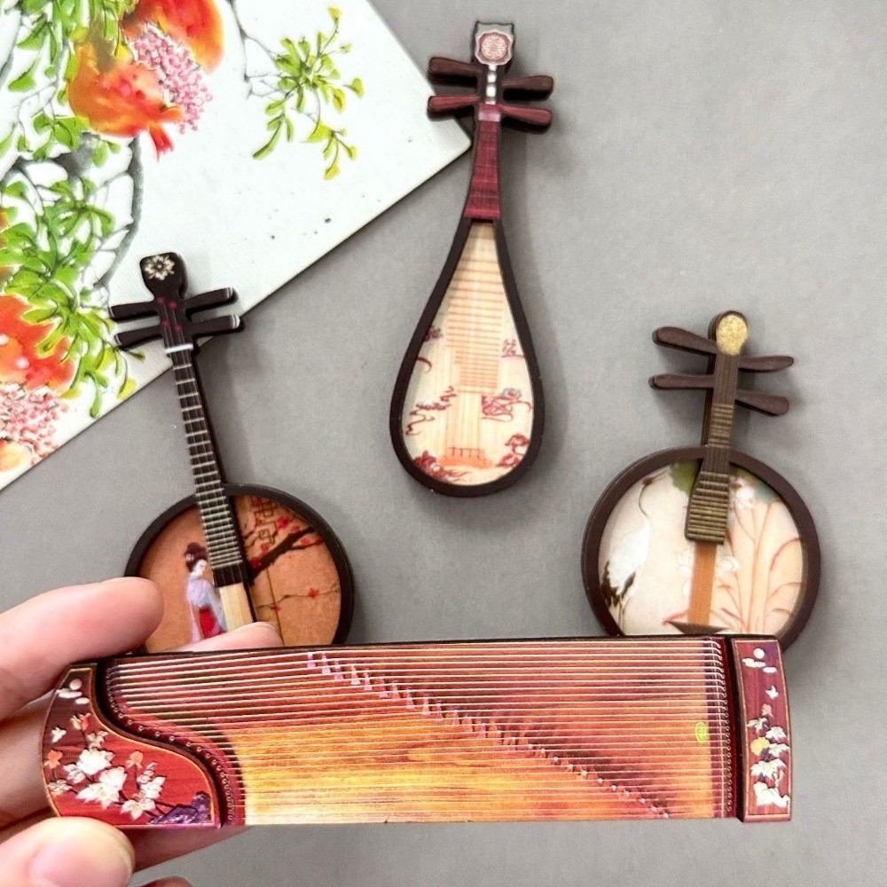 Set di 4 Magneti per Frigorife - Musical Instrument Ancient recensione e prezzo